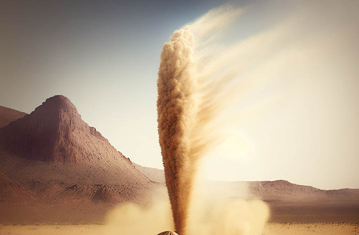 Dust Devil in desert