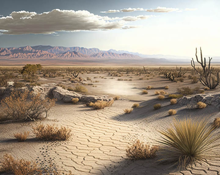 Dry and arid desert