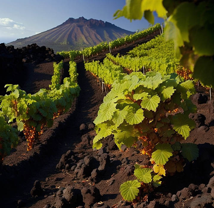 Grapes on the Etna slopes