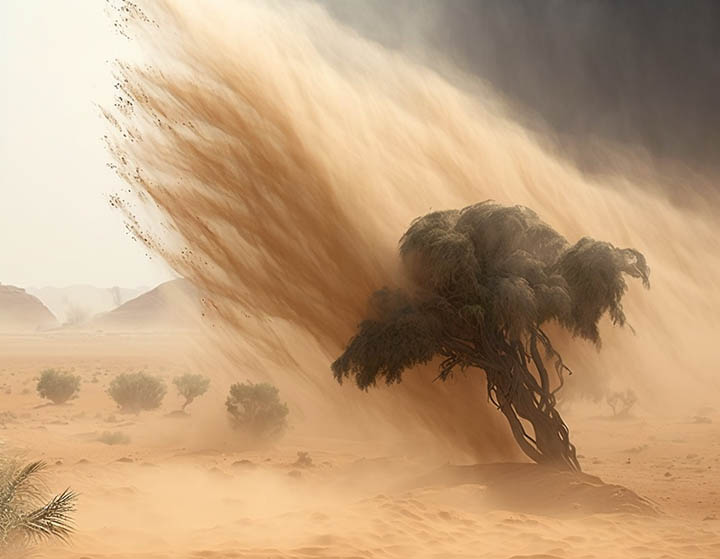 Sandstorm in the desert